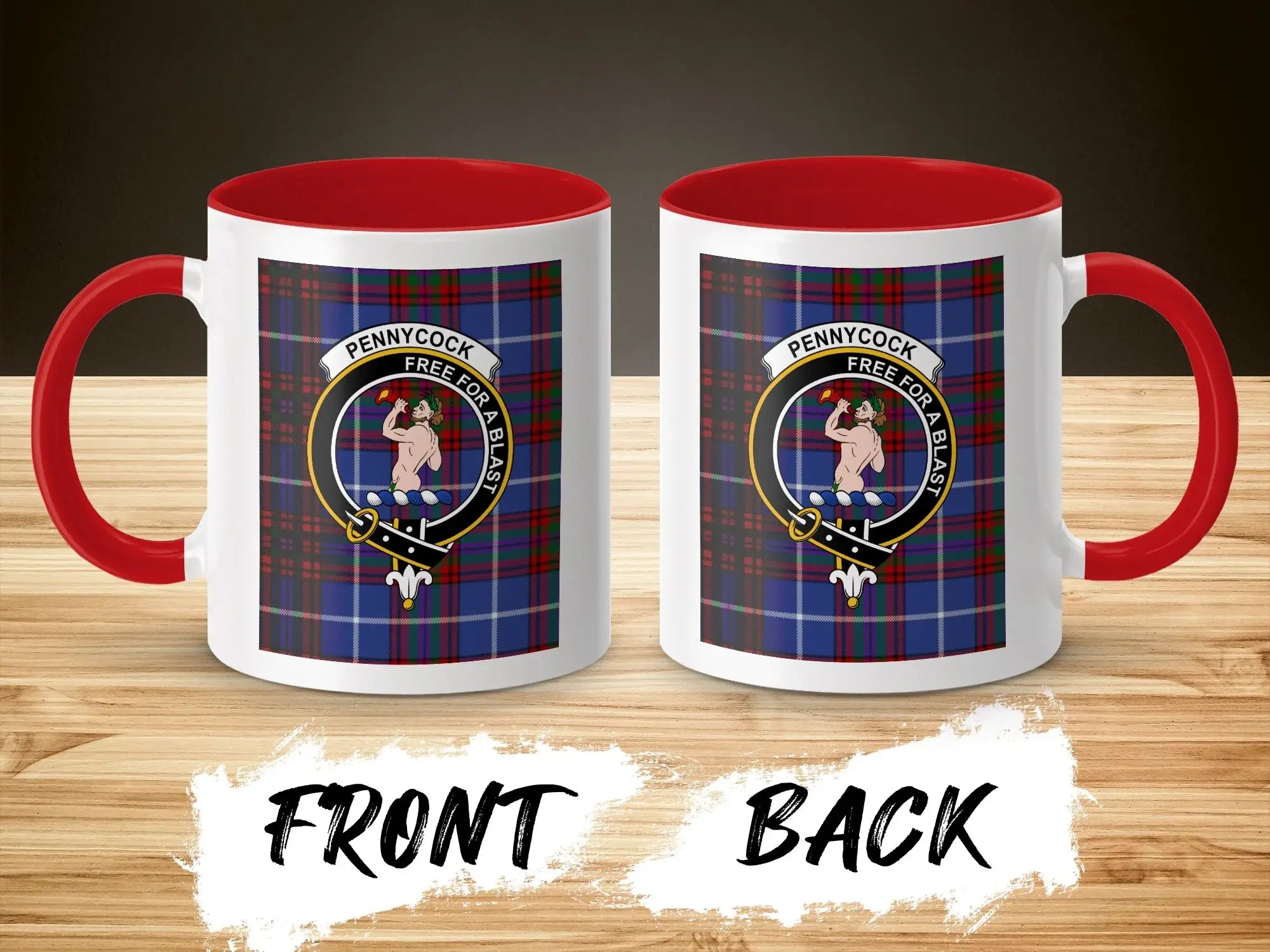 Pennycock Free For A Blast Plaid Clan Crest Mug