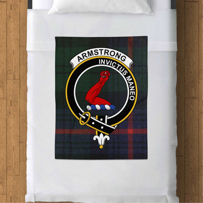 Armstrong Clan Crest Scottish Tartan Throw Blanket - Living Stone Gifts