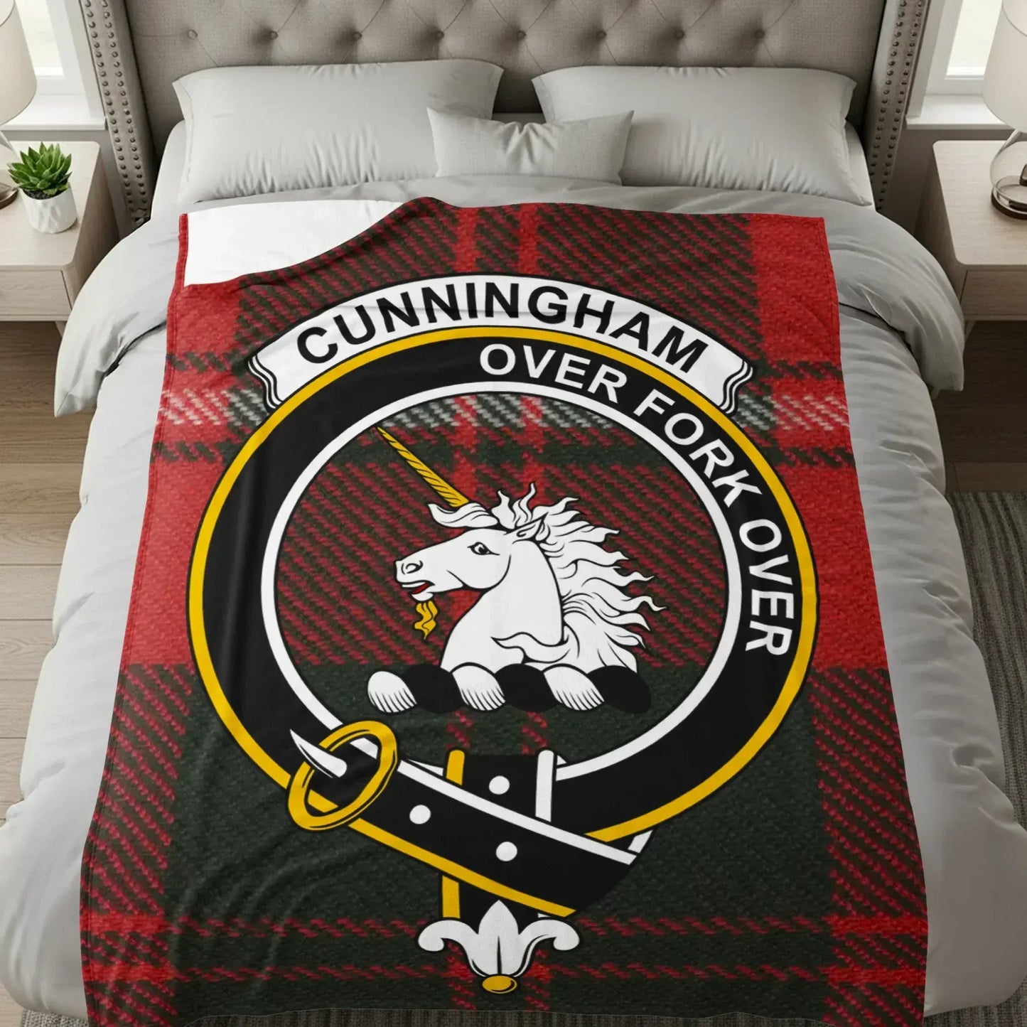 Cunningham Over Fork Over Emblem on Blanket product