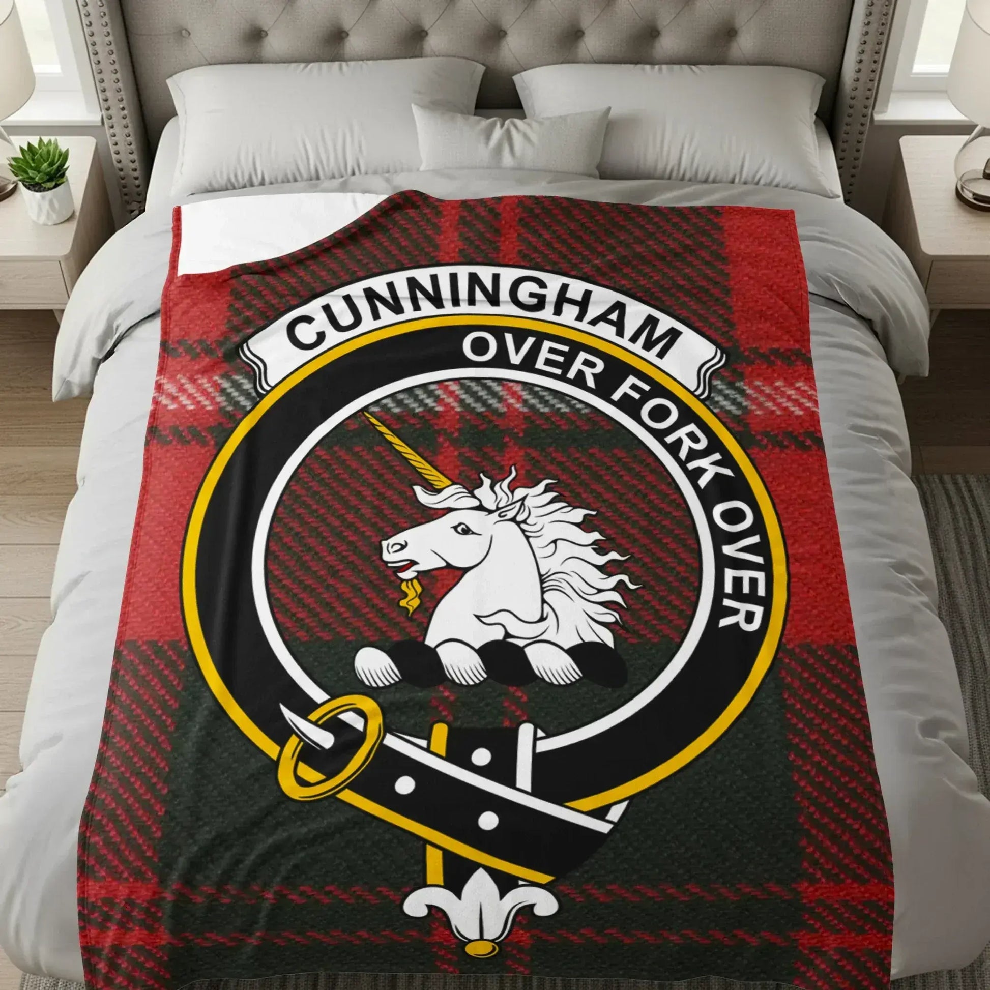 Cunningham Over Fork Over Emblem on Blanket product