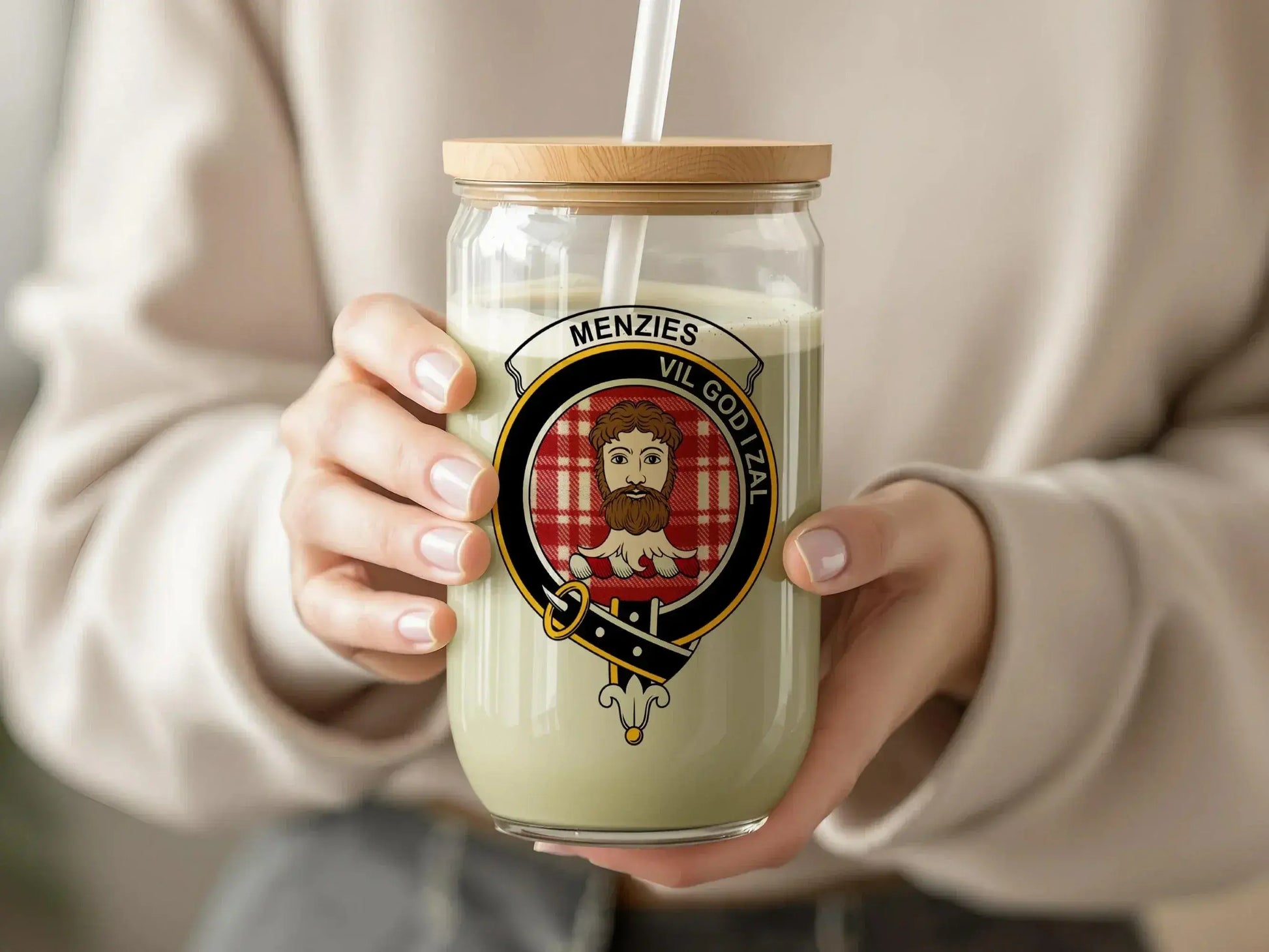 Menzies Vil God Zal Personalized Glass Jar product
