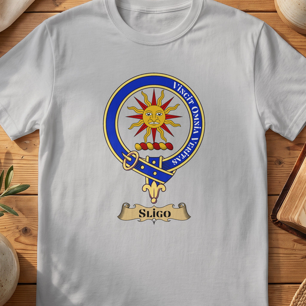 Sligo Irish family crest T-shirt in Sport Grey