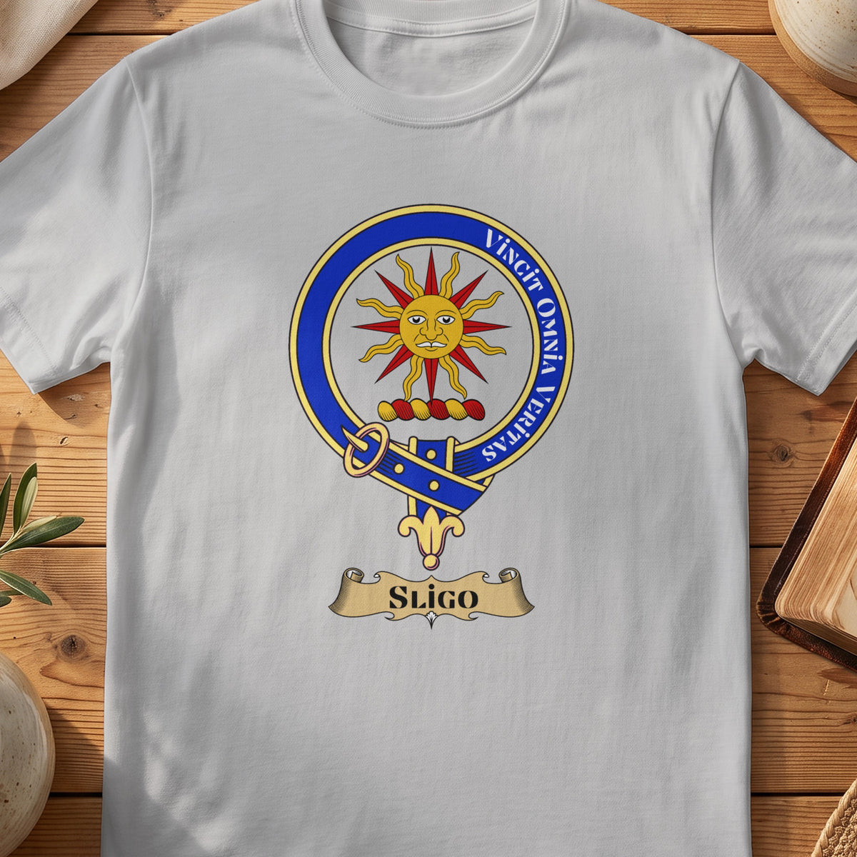 Sligo Irish family crest T-shirt in Sport Grey