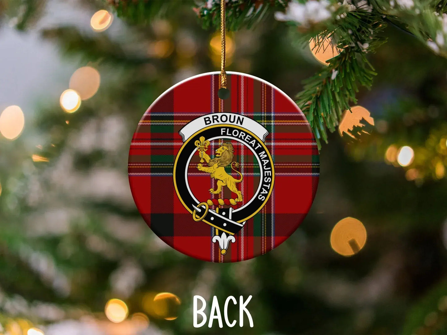 Broun Floreat Majestas Clan Crest Ornament product