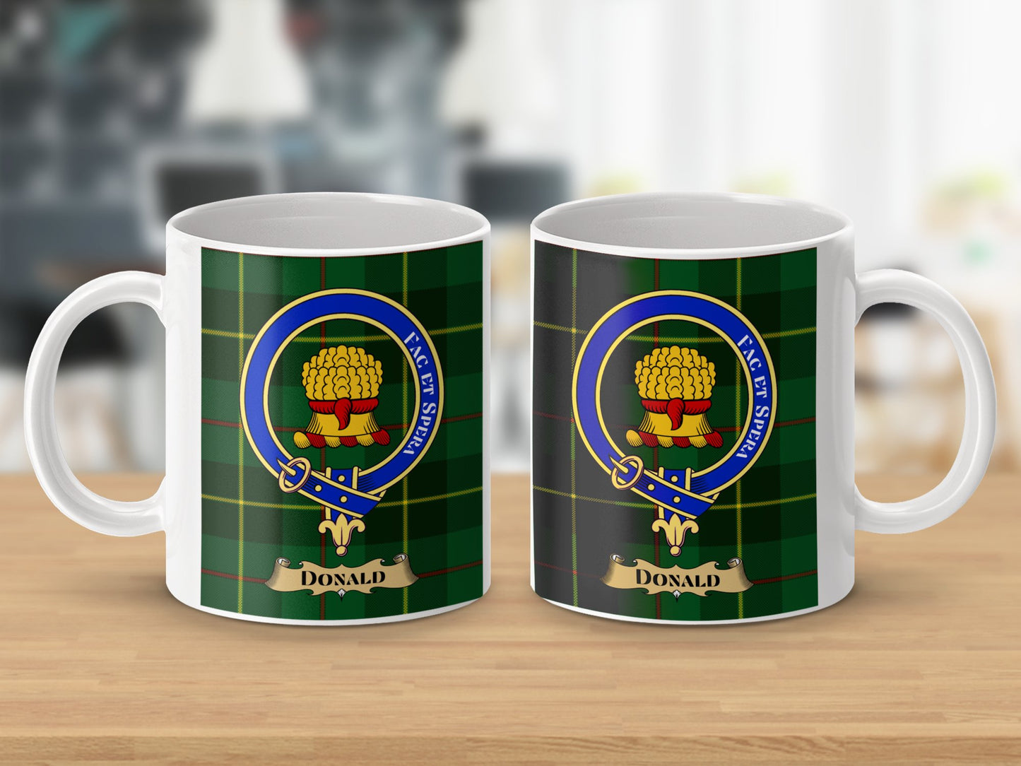 Clan Donald Scottish Tartan Crest Design Mug - Living Stone Gifts