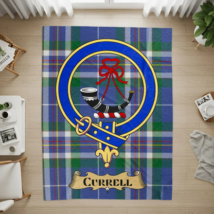 Scottish Clan Emblem Blue Plaid Currell Rug product
