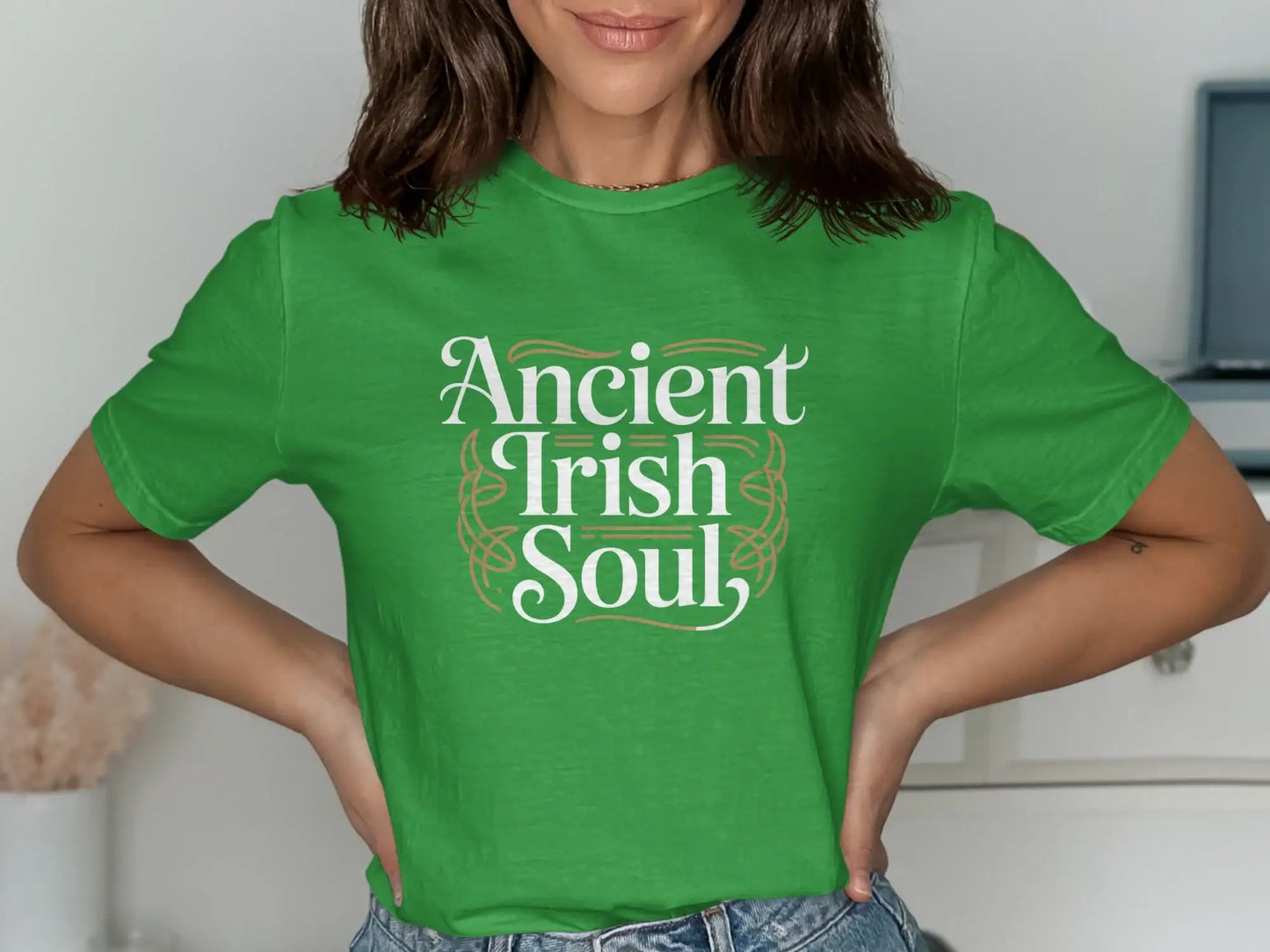 Ancient Irish Soul Graphic Green T-Shirtproduct