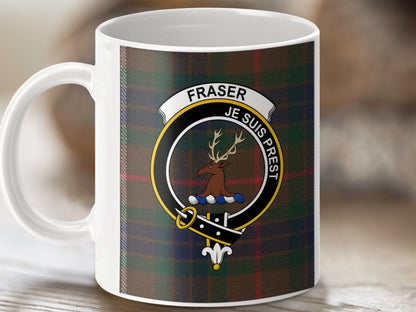 Clan Fraser Scottish Tartan Crest Design Mug - Living Stone Gifts