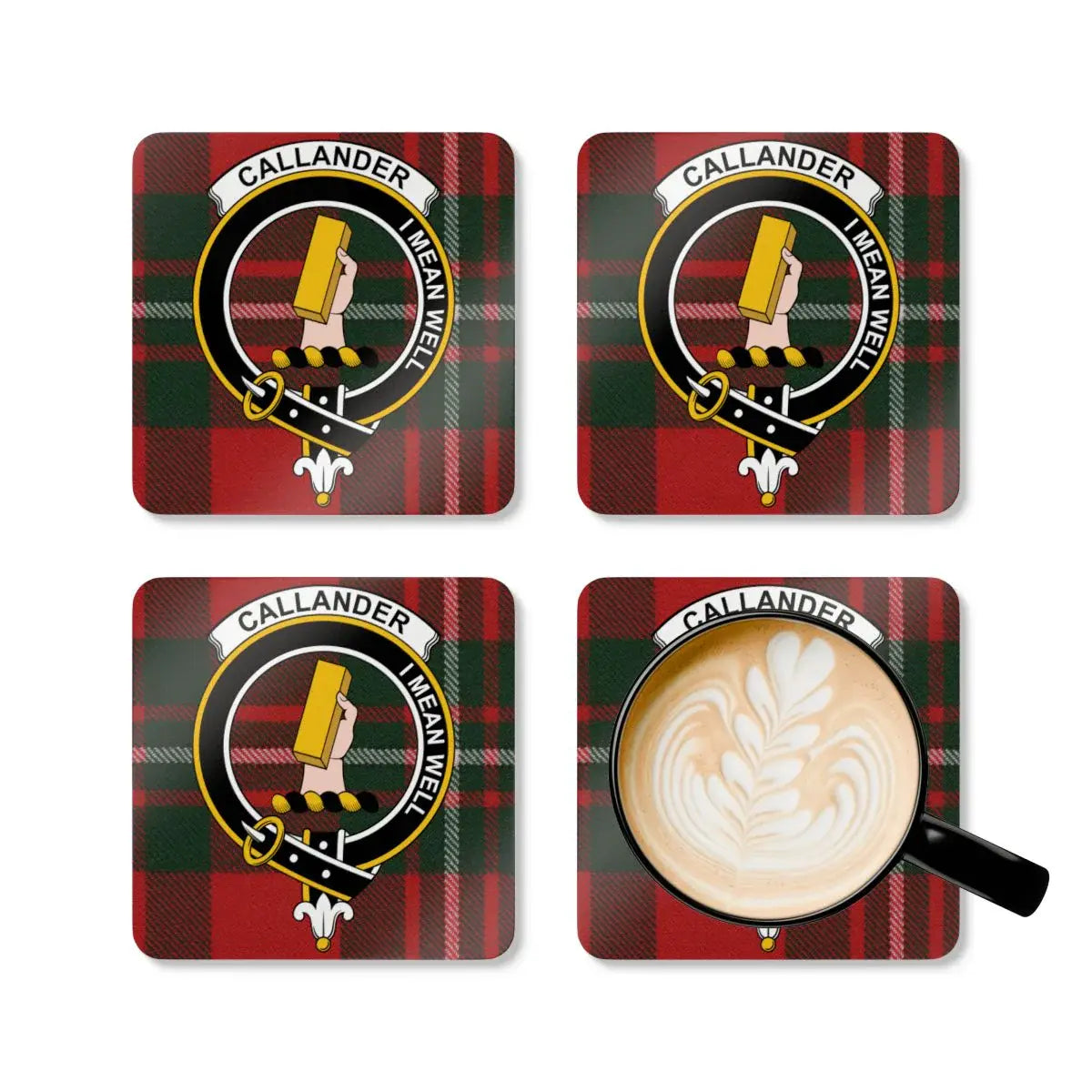 Callander I Mean Well Plaid Design Coaster Set product