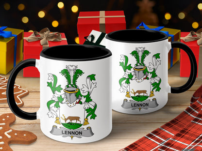 Lennon Surname Irish Coat of Arms Mug - Living Stone Gifts