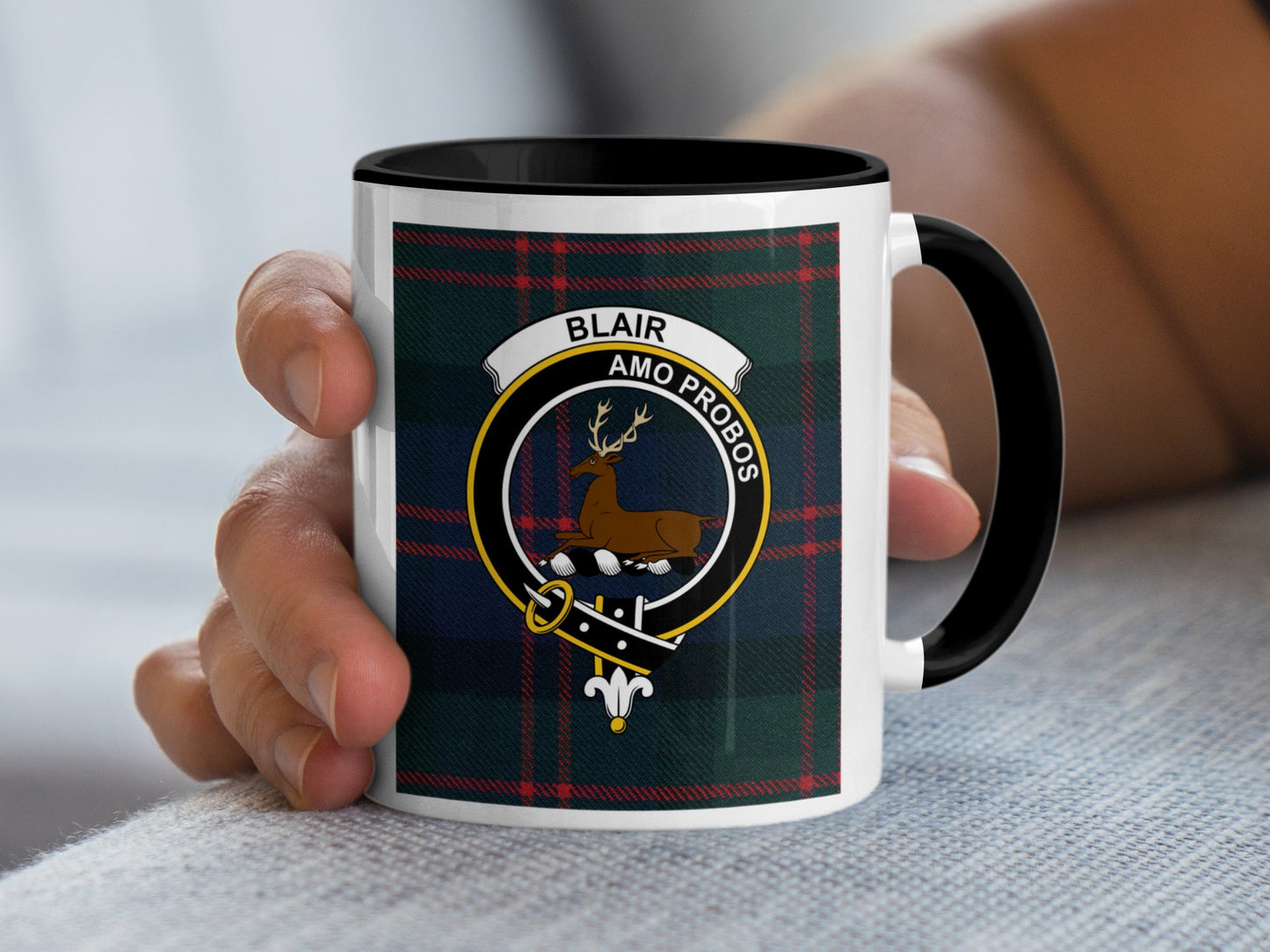 Scottish Clan Crest of Blair Amo Probos Mug - Living Stone Gifts