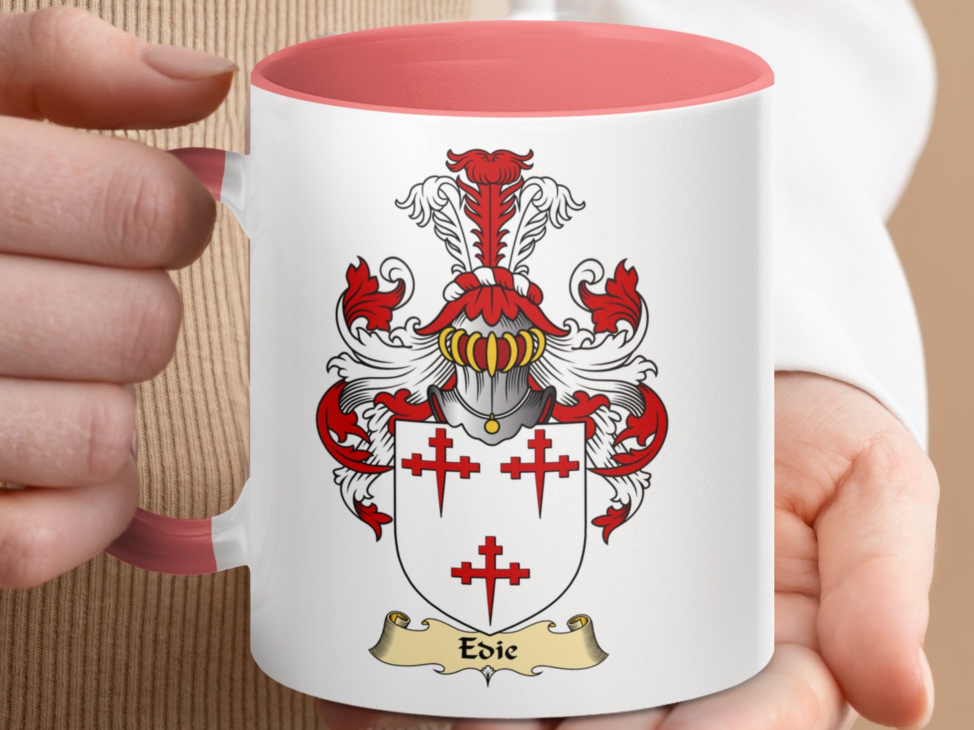 Edie Scottish Clan Coat of Arms Accent Coffee Mug - Living Stone Gifts