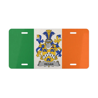 Regan Coat of Arms on Irish Flag license plate product