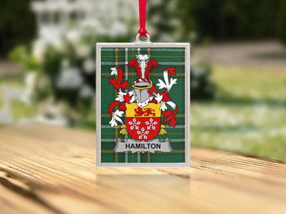 Hamilton Family Crest Plaid Ornament product