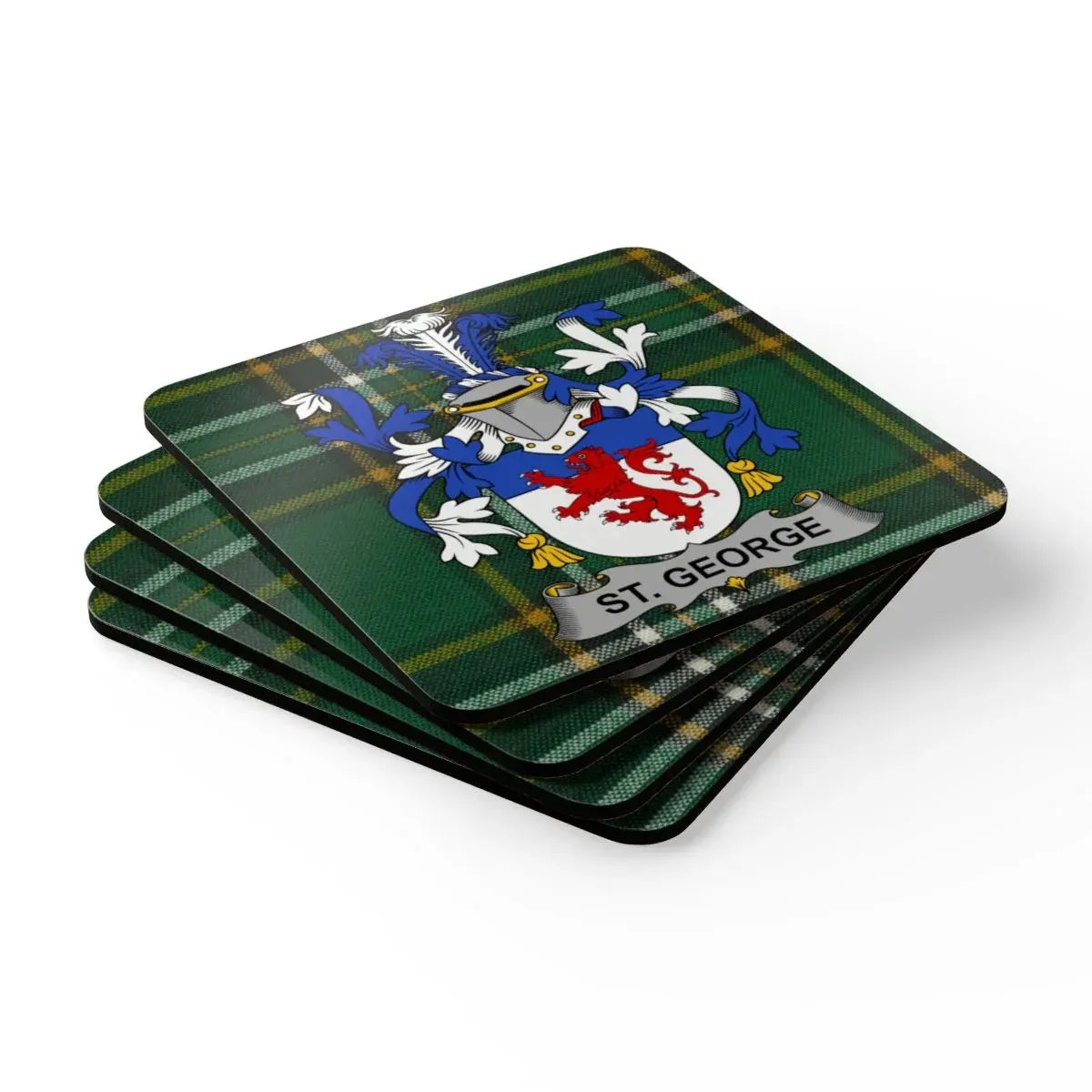 St. George Family Crest Tartan Coaster Set product type