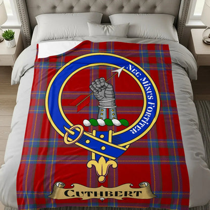 Cuthbert Clan Tartan with Emblem Design Blanket Product