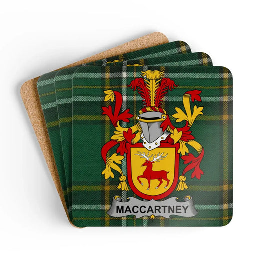 Maccartney Family Crest Green Tartan Coaster Set product