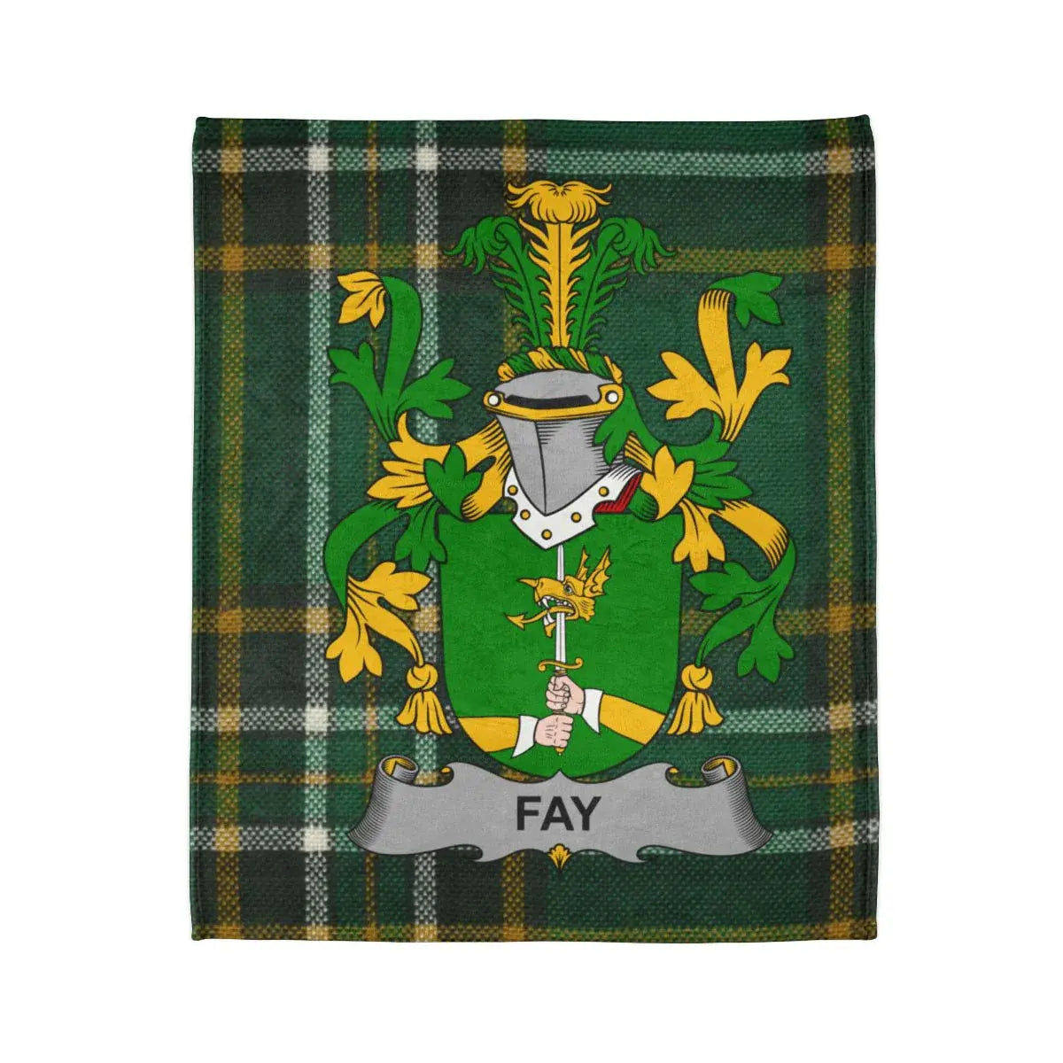 Fay Family Crest Emblazoned Tartan Blanket product