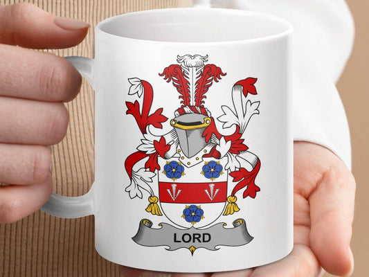 Lord Surname Irish Family Crest Mug - Celtic Ancestry Gifts