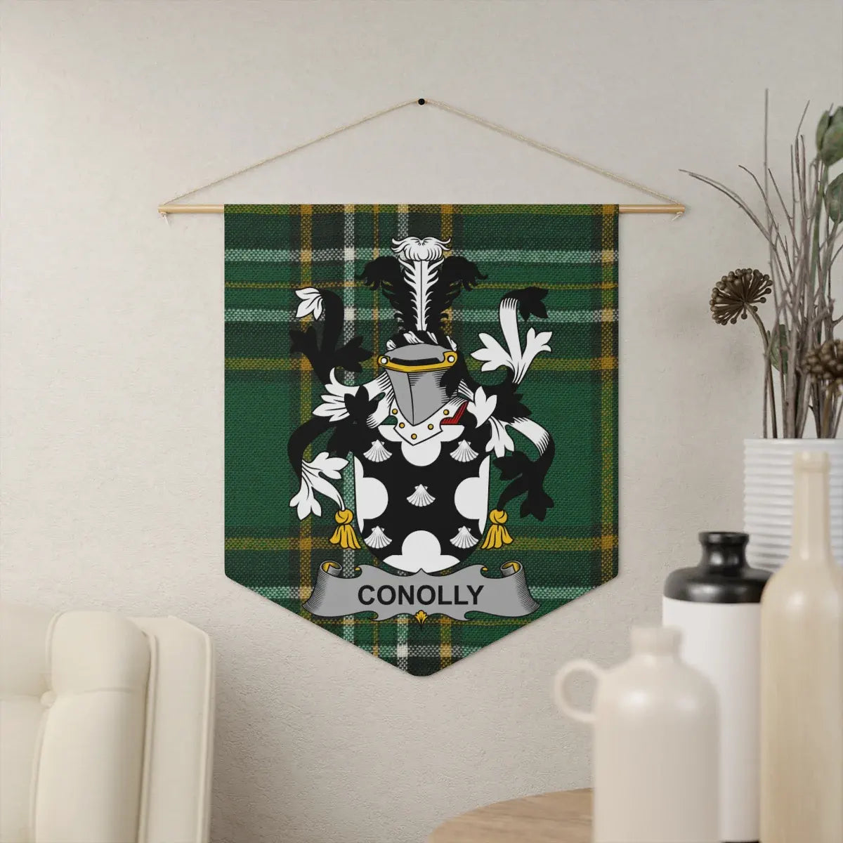 Conolly Family Crest Tartan Plaque Wall Art product
