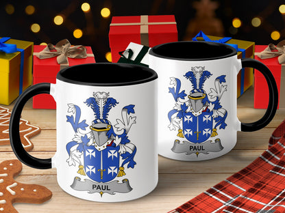 Family Name Paul Coat of Arms Ceramic Mug - Living Stone Gifts