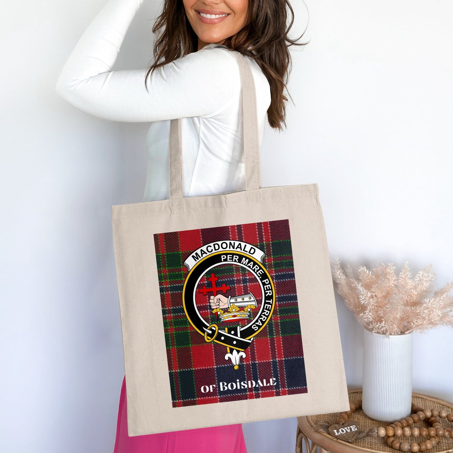 Macdonald Per Mare Per Terras Scottish Crest Tote Bag - Living Stone Gifts