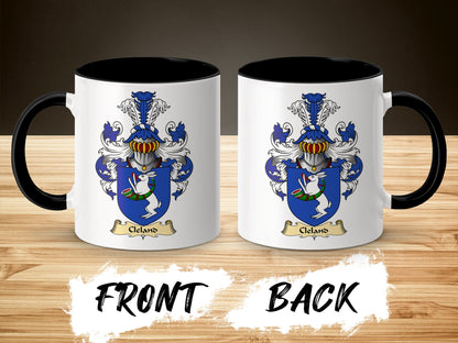 Clan Cleland Scottish Coat of Arms Accent Mug - Living Stone Gifts