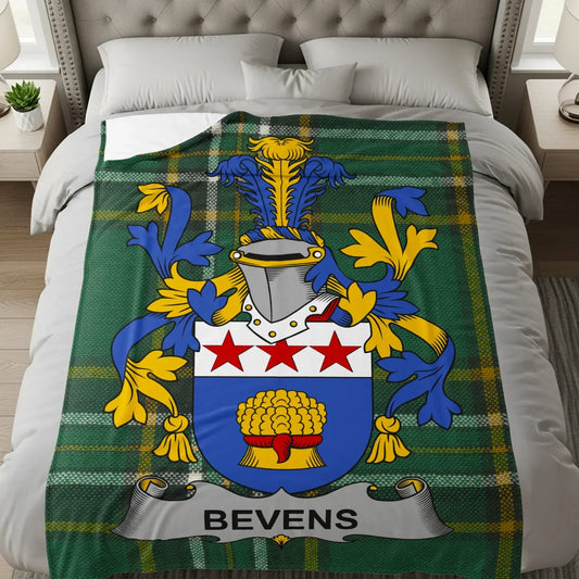 Personalized Bevins Family Crest Blanket product
