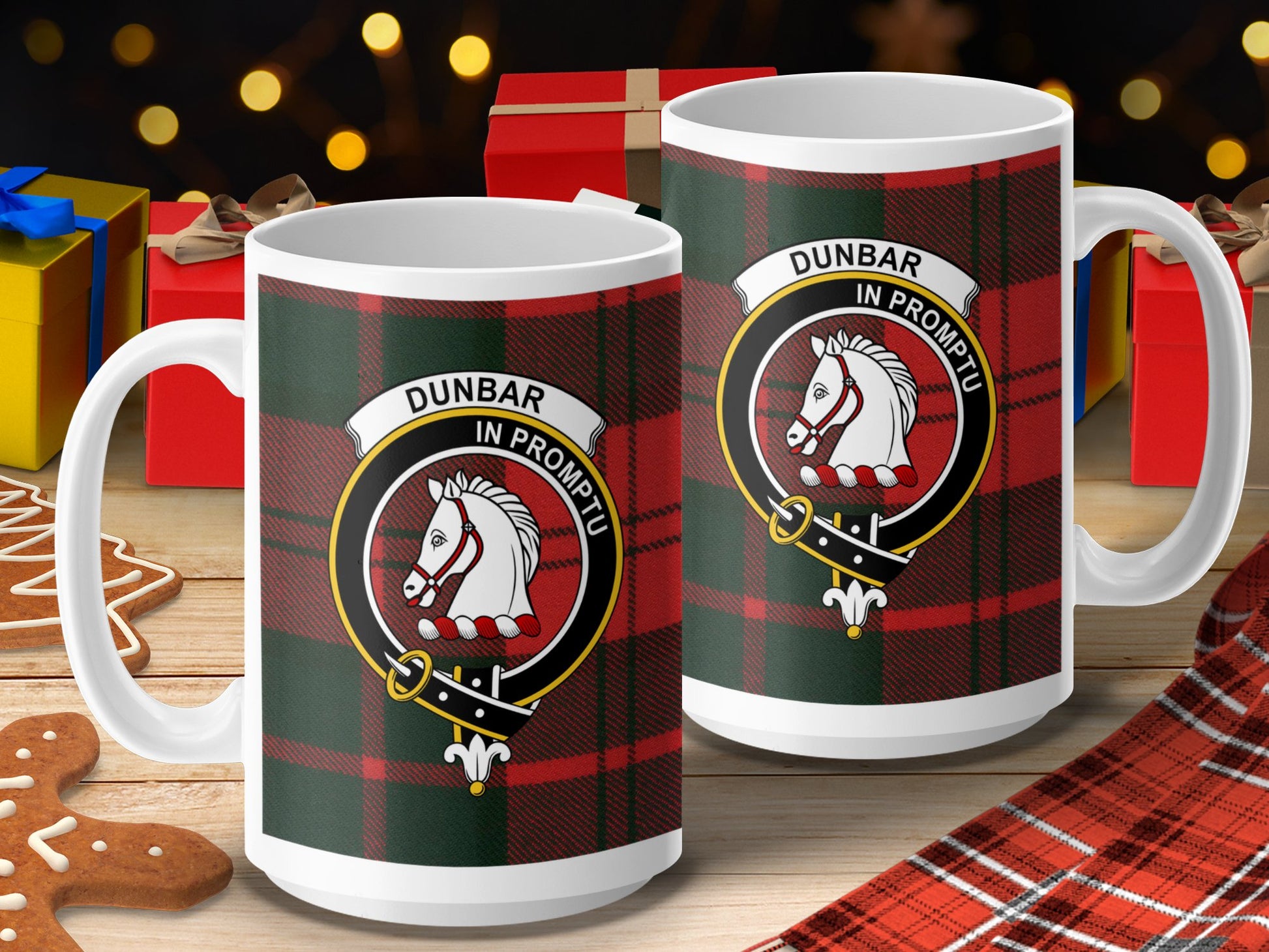 Clan Dunbar Scottish Tartan Crest Mug - Living Stone Gifts