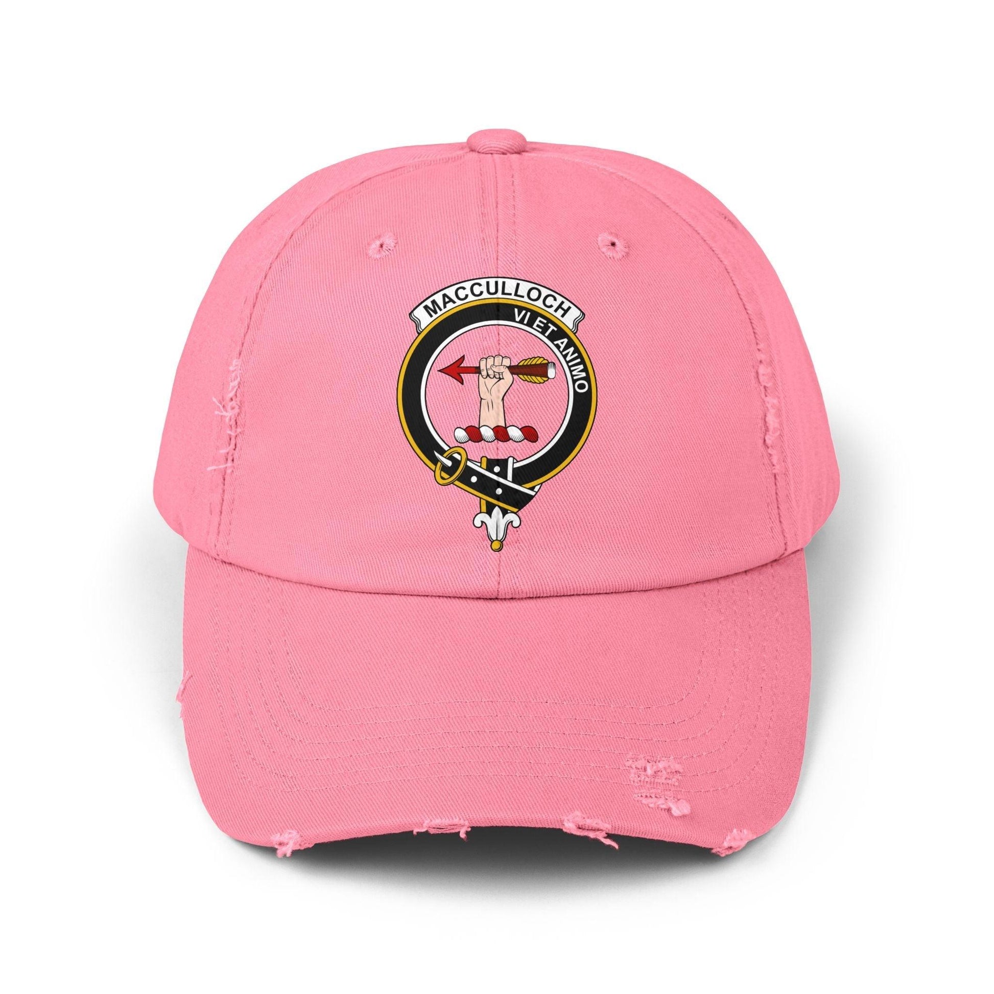 MacCulloch Clan Crest Scottish Distressed Baseball Cap - Celtic Ancestry Gifts