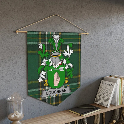 Clan Loughnan Coat of Arms Tartan Pattern Wall Hanging product