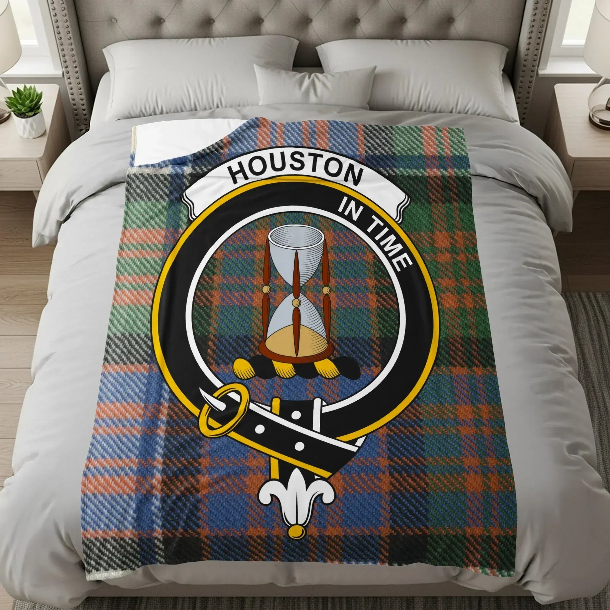 Houston In Time Plaid Pattern Blanket product type
