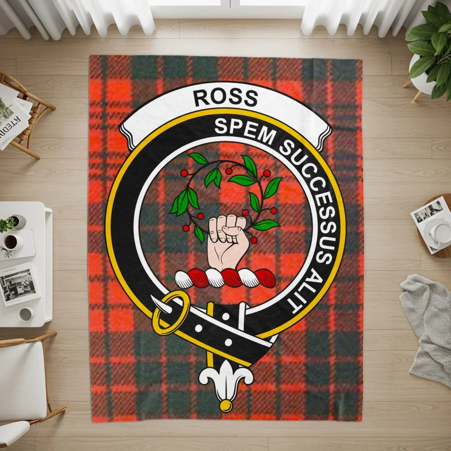 Ross Spem Successus Alit Tartan Crest Emblem product