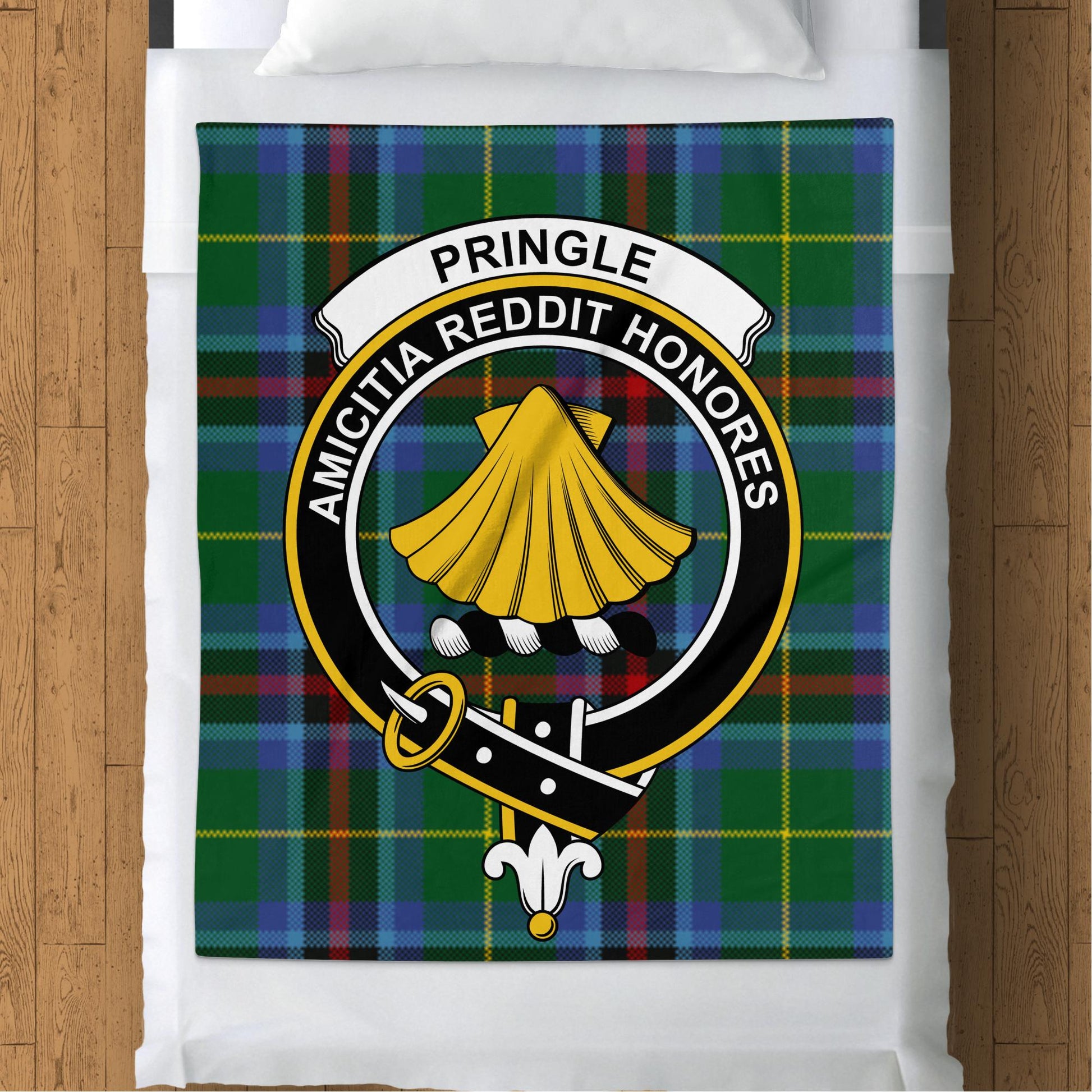 Custom Name Scottish or Irish Clan Crest Tartan Blanket - Choose Your Clan Crest - Living Stone Gifts