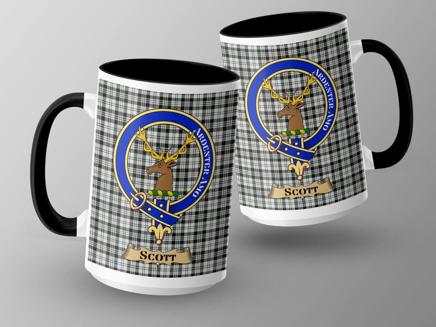 Scott Clan Scottish Crest Tartan Heritage Emblem Mug - Living Stone Gifts