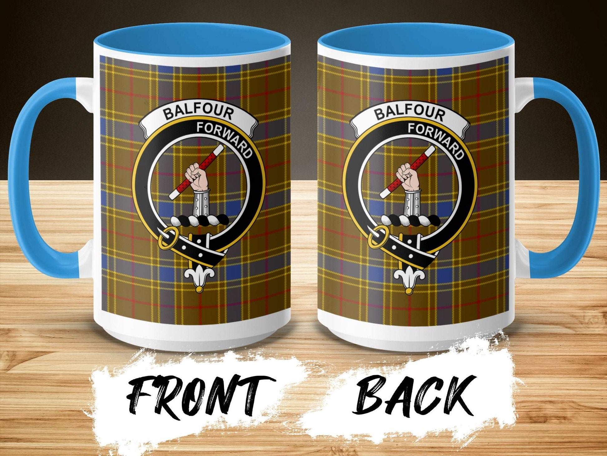 Balfour Forward Family Crest Tartan Design Mug - Living Stone Gifts