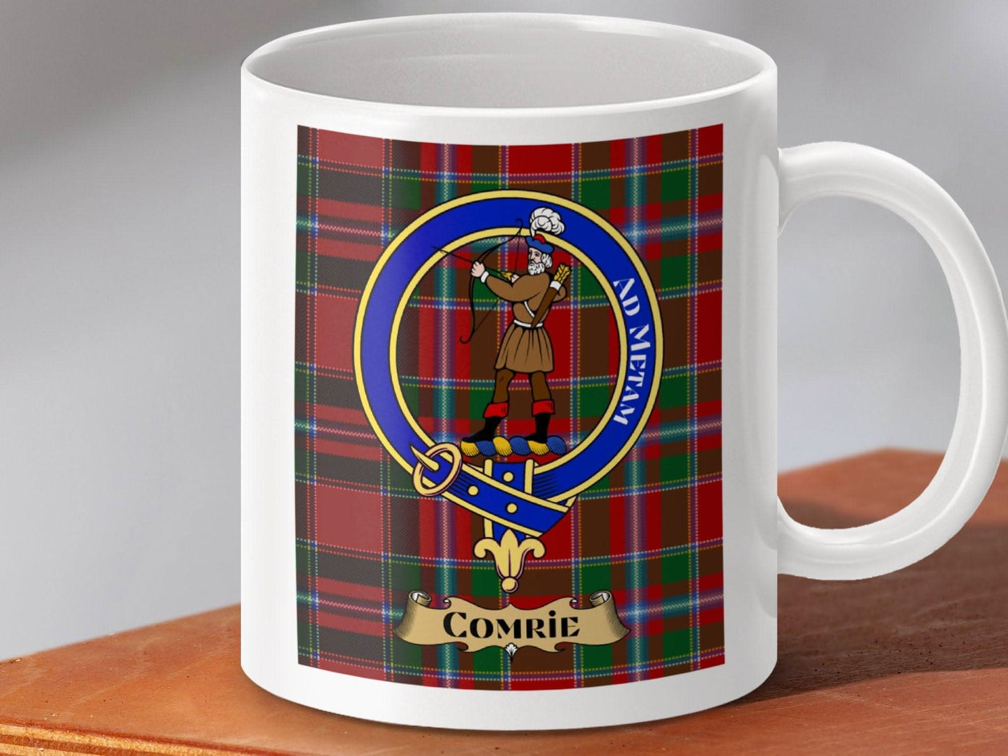Clan Comrie Tartan Mug with Clan Crest design product