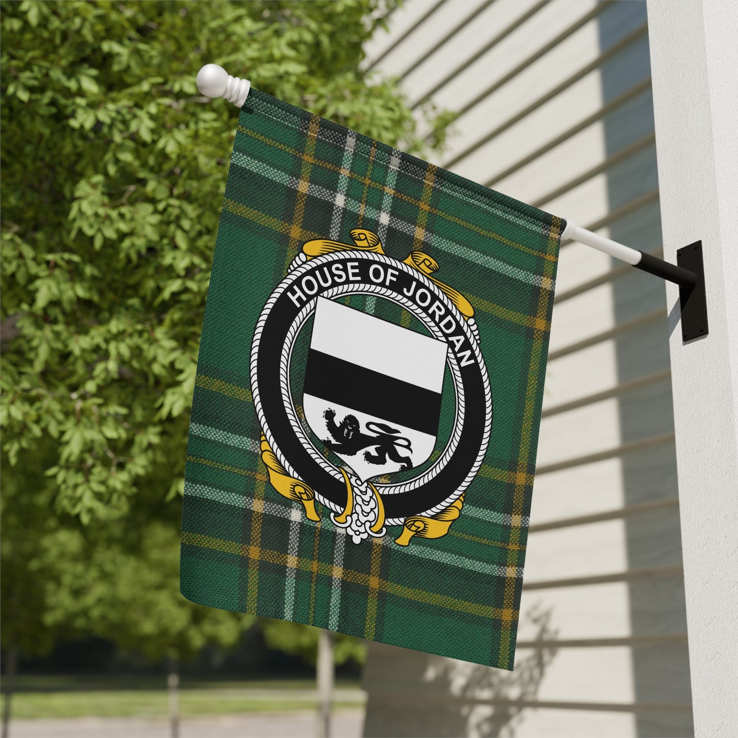 House of Jordan Plaid Emblem Outdoor Flag Product