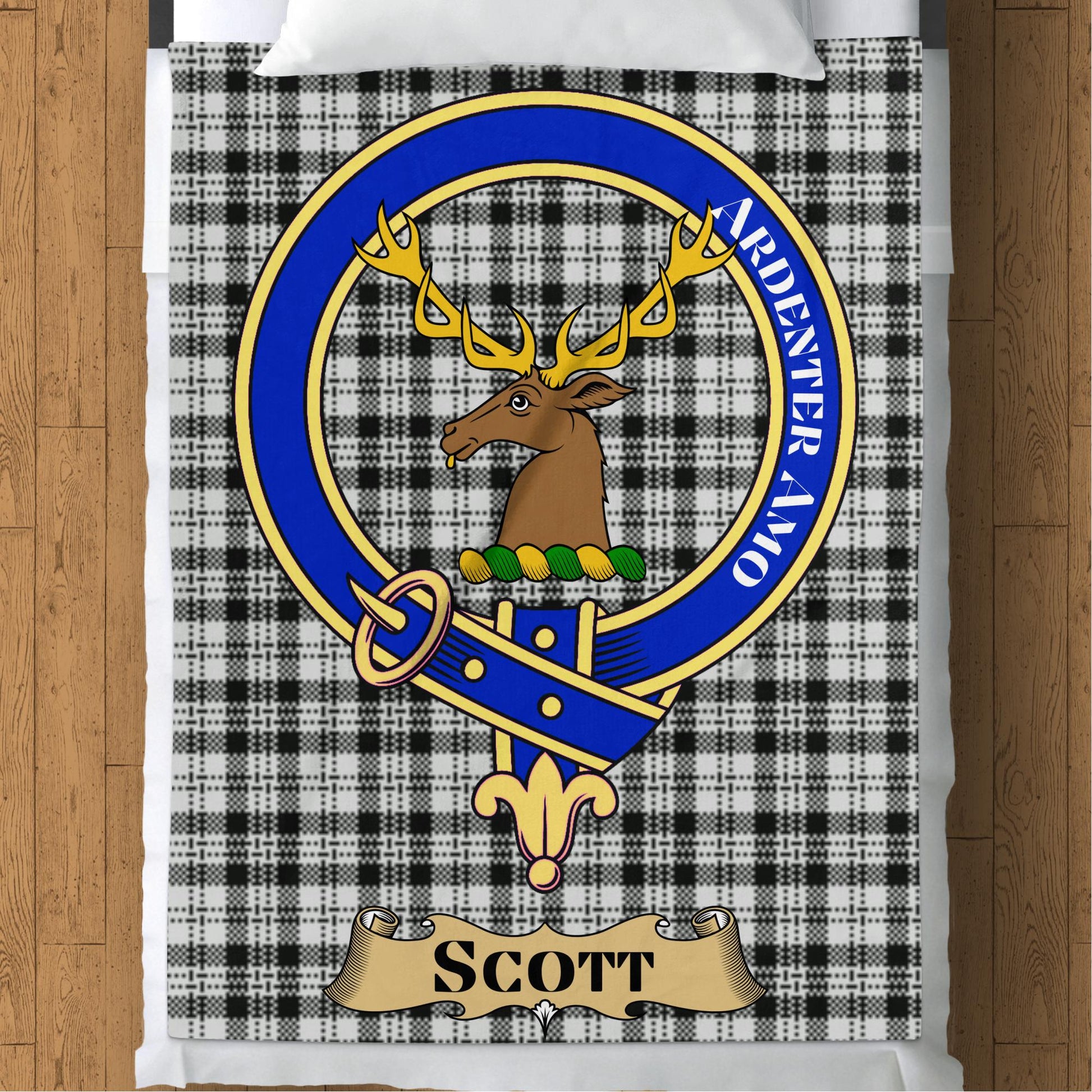 Scottish Clan Scott Crest Plaid Design Throw Blanket - Living Stone Gifts