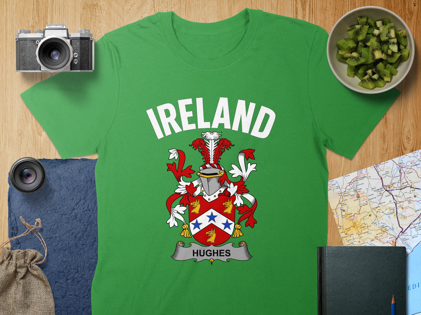 Celebrate Irish Heritage with Hughes Family Crest Tee