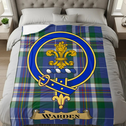 Warden Crest Blue Plaid Pattern Bedding product