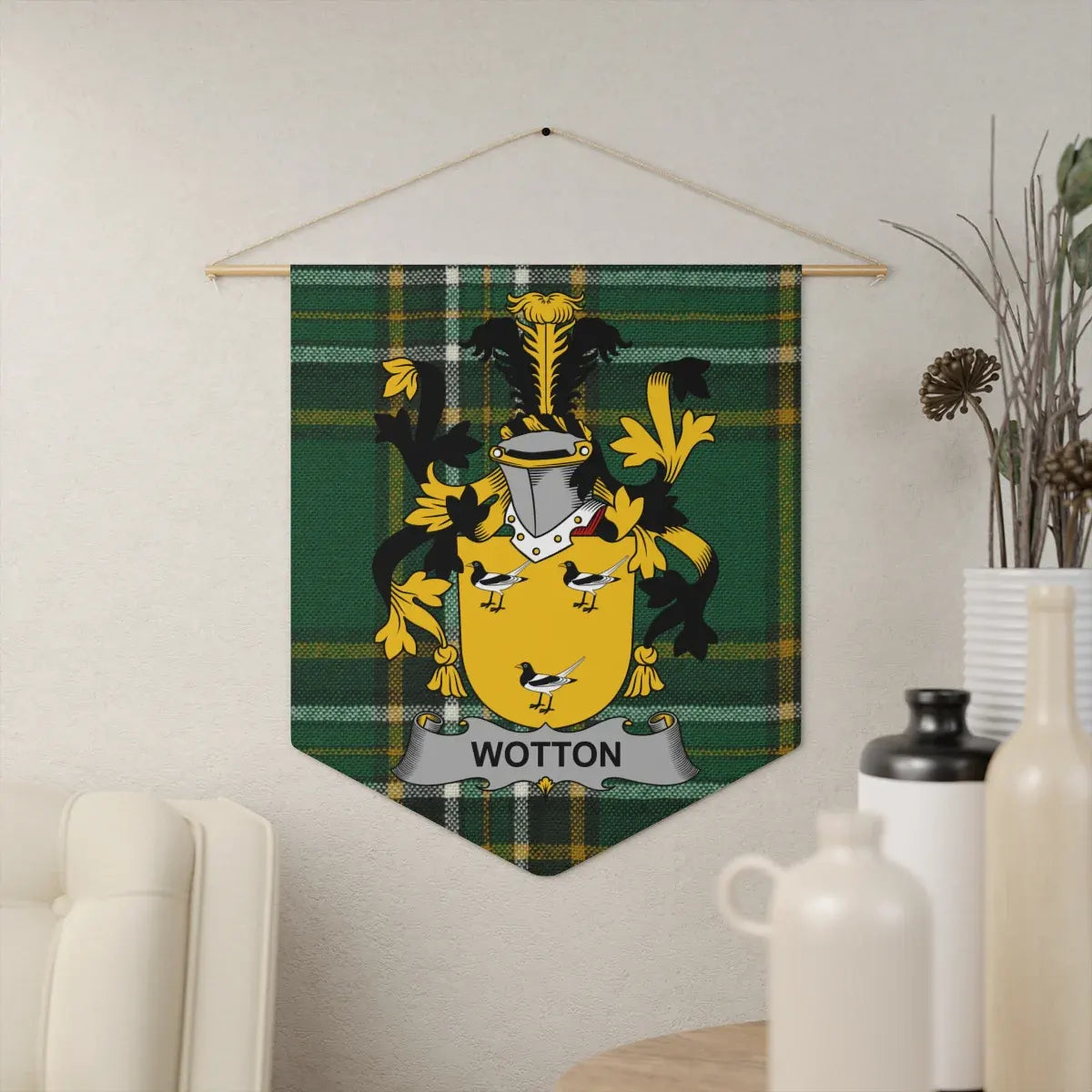 Personalized Wotton Family Crest Display Banner product type
