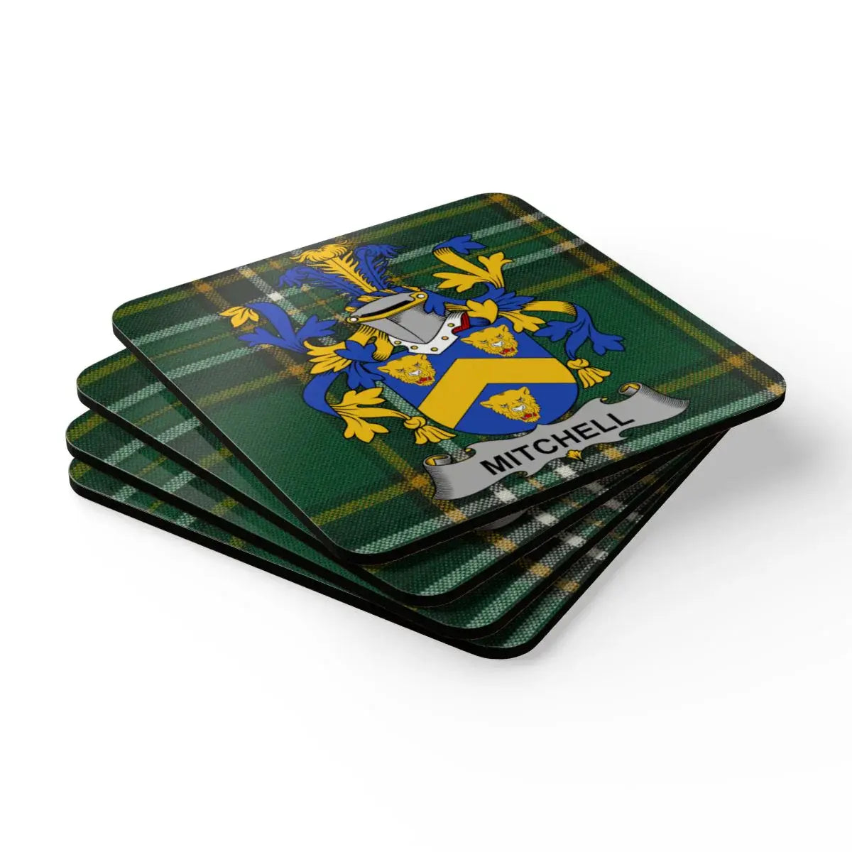 Mitchell Family Crest Plaid Square Coaster product