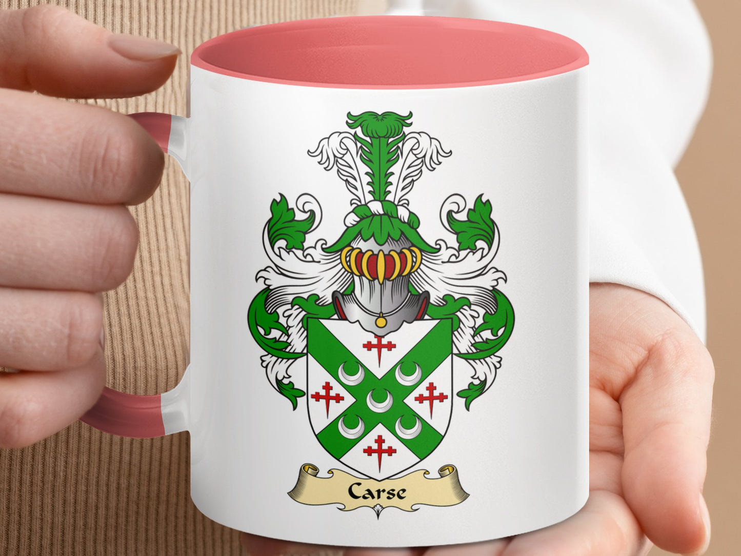 Carse Scottish Coat of Arms Crest Accent Coffee Mug - Living Stone Gifts