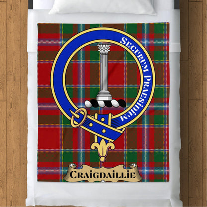 Craigdaillie Scottish Tartan Crest Throw Blanket - Living Stone Gifts