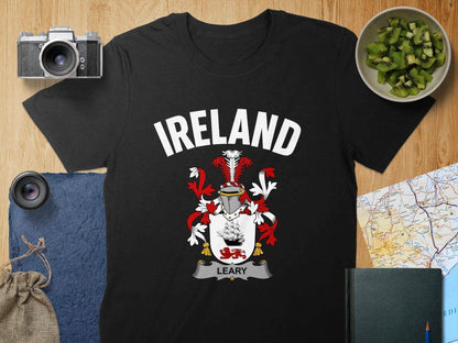 Ireland Leary Family Crest Black Tee product