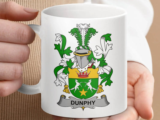 Dunphy Surname Irish Family Crest Mug - Celtic Ancestry Gifts