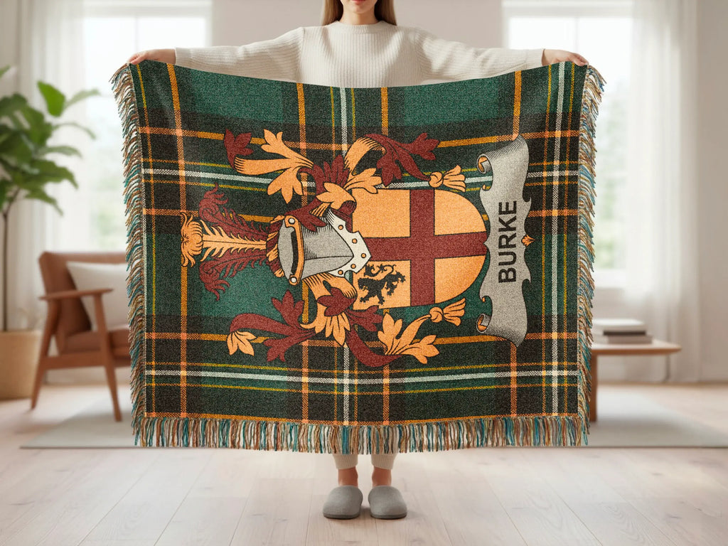 Burke Crest Plaid Pattern Green Woven Blanket product type