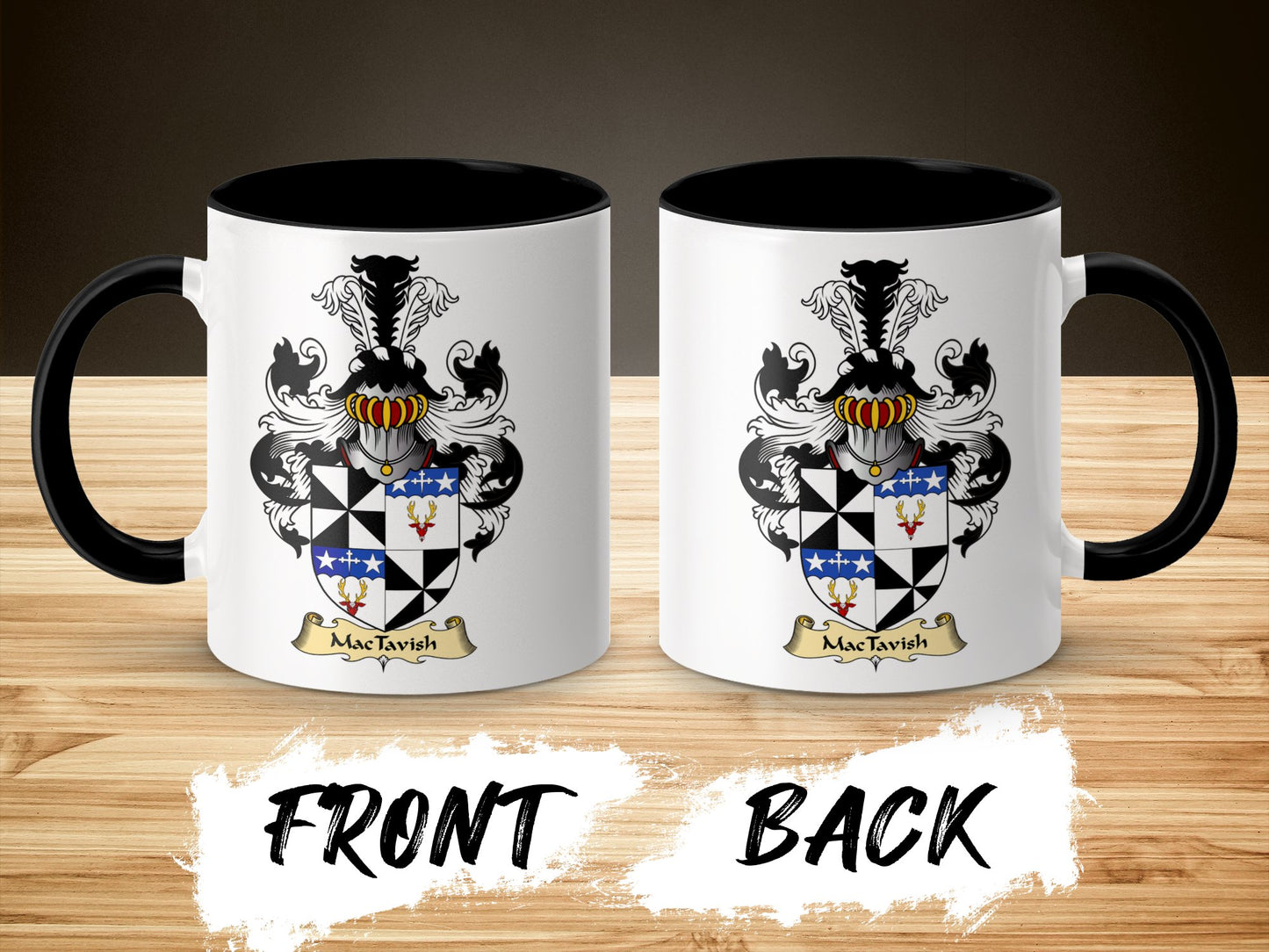 MacTavish Family Crest Coat of Arms Accent Coffee Mug - Living Stone Gifts