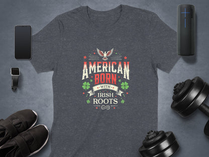 Celebrate Heritage and Pride American Born Irish Roots T-Shirt - Living Stone Gifts